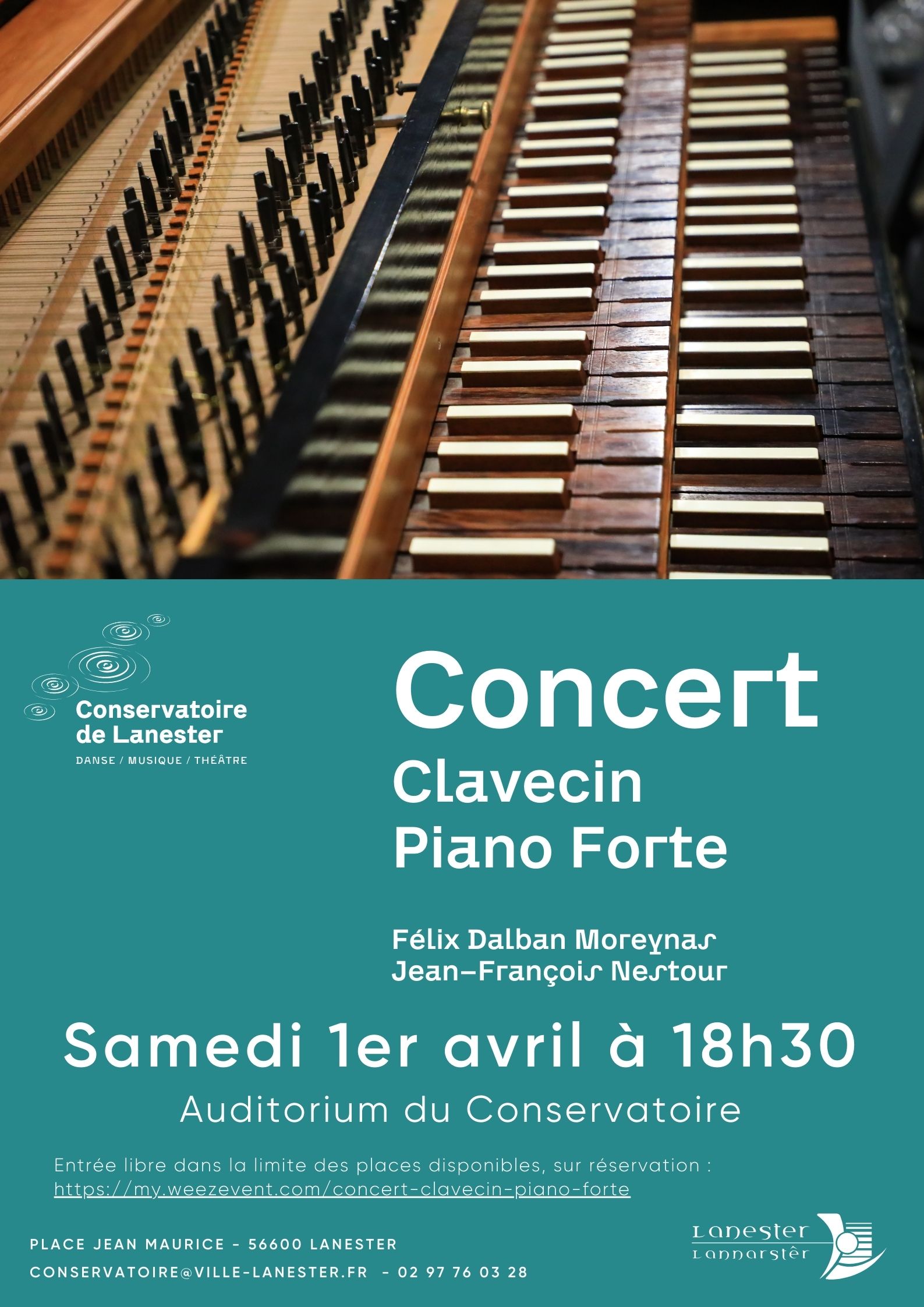 Concert clavecin conservatoire Lanester