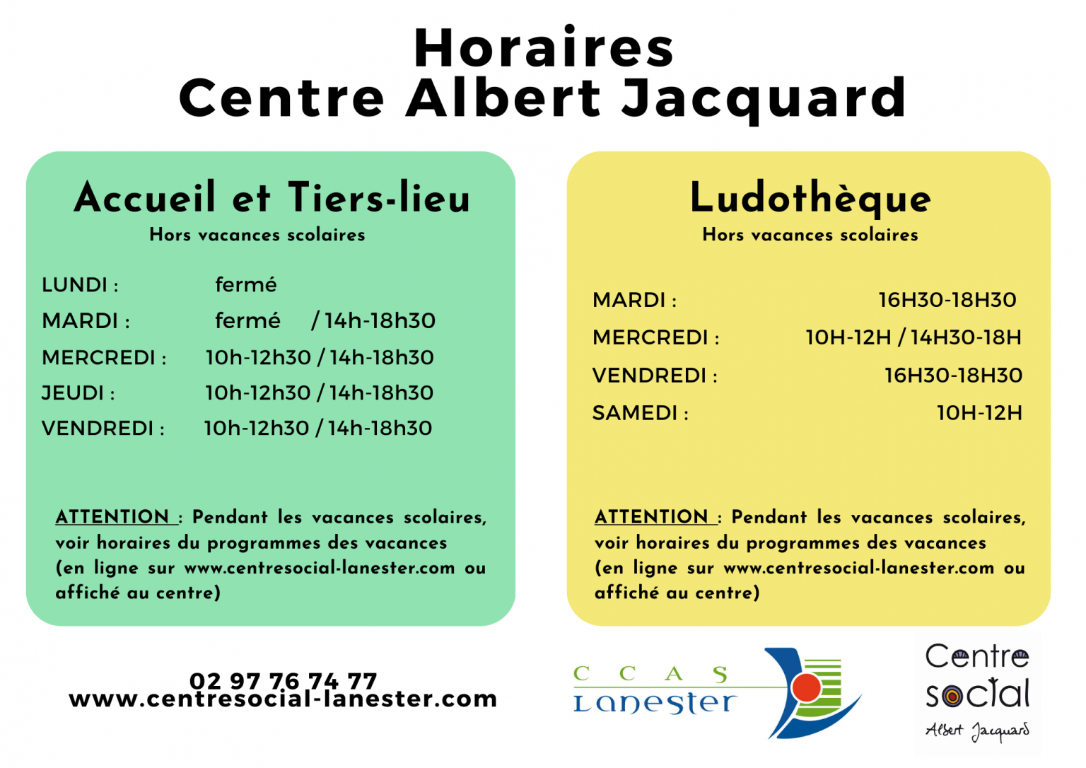 horaires Jacquard