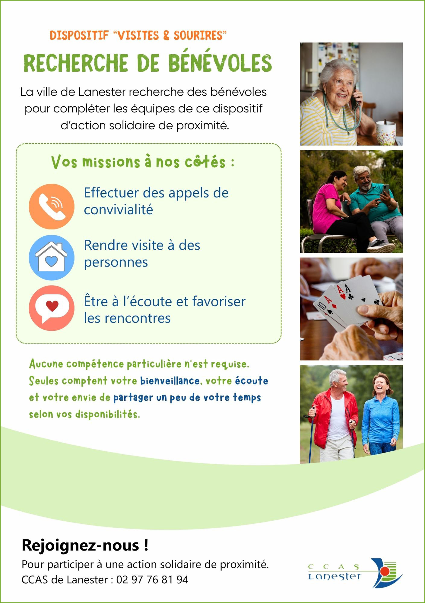 Dispositif visites et sourires recherche bénévoles à Lanester