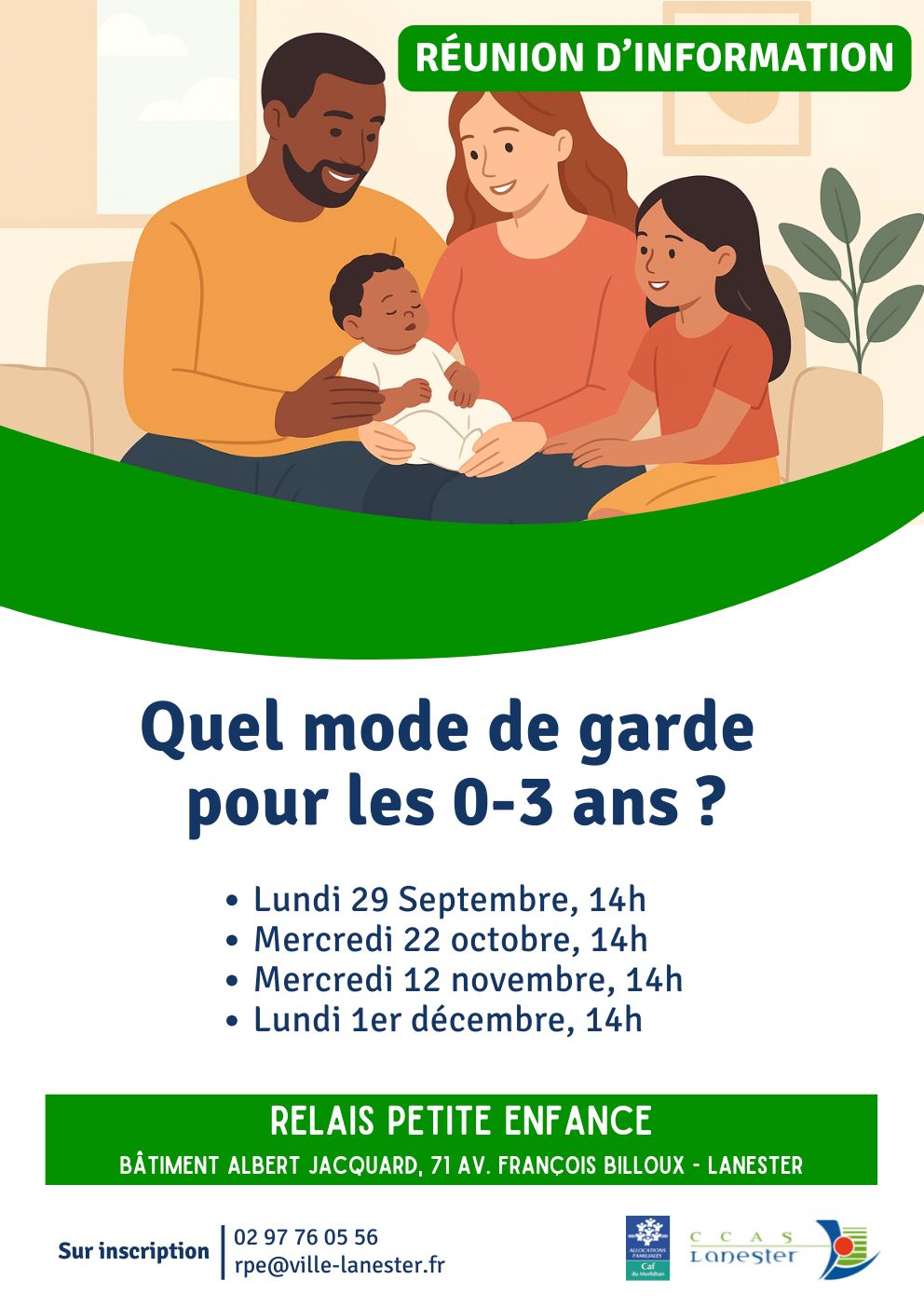 affiche réunions d'information Relais Petite Enfance