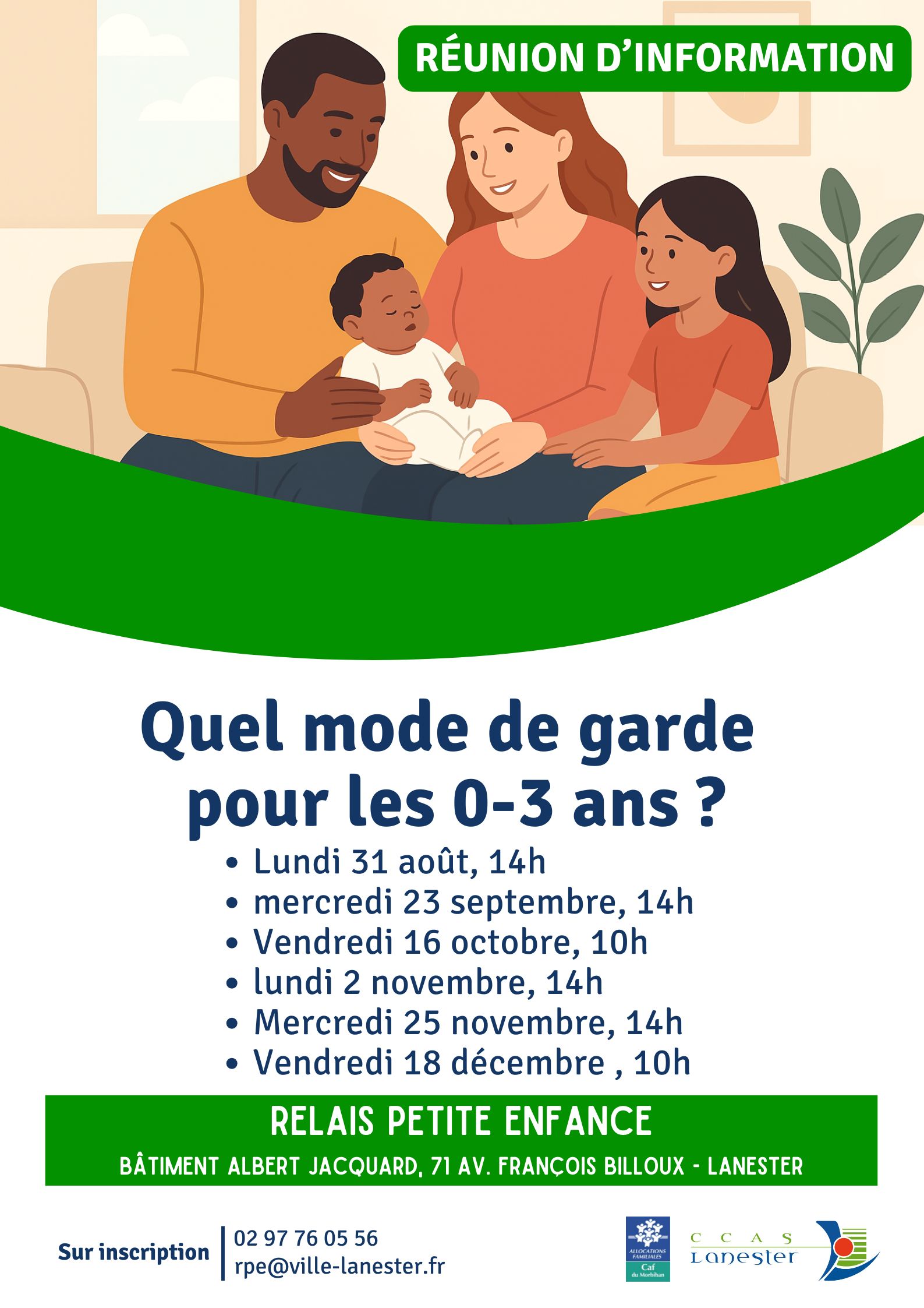 affiche réunions d'information Relais Petite Enfance