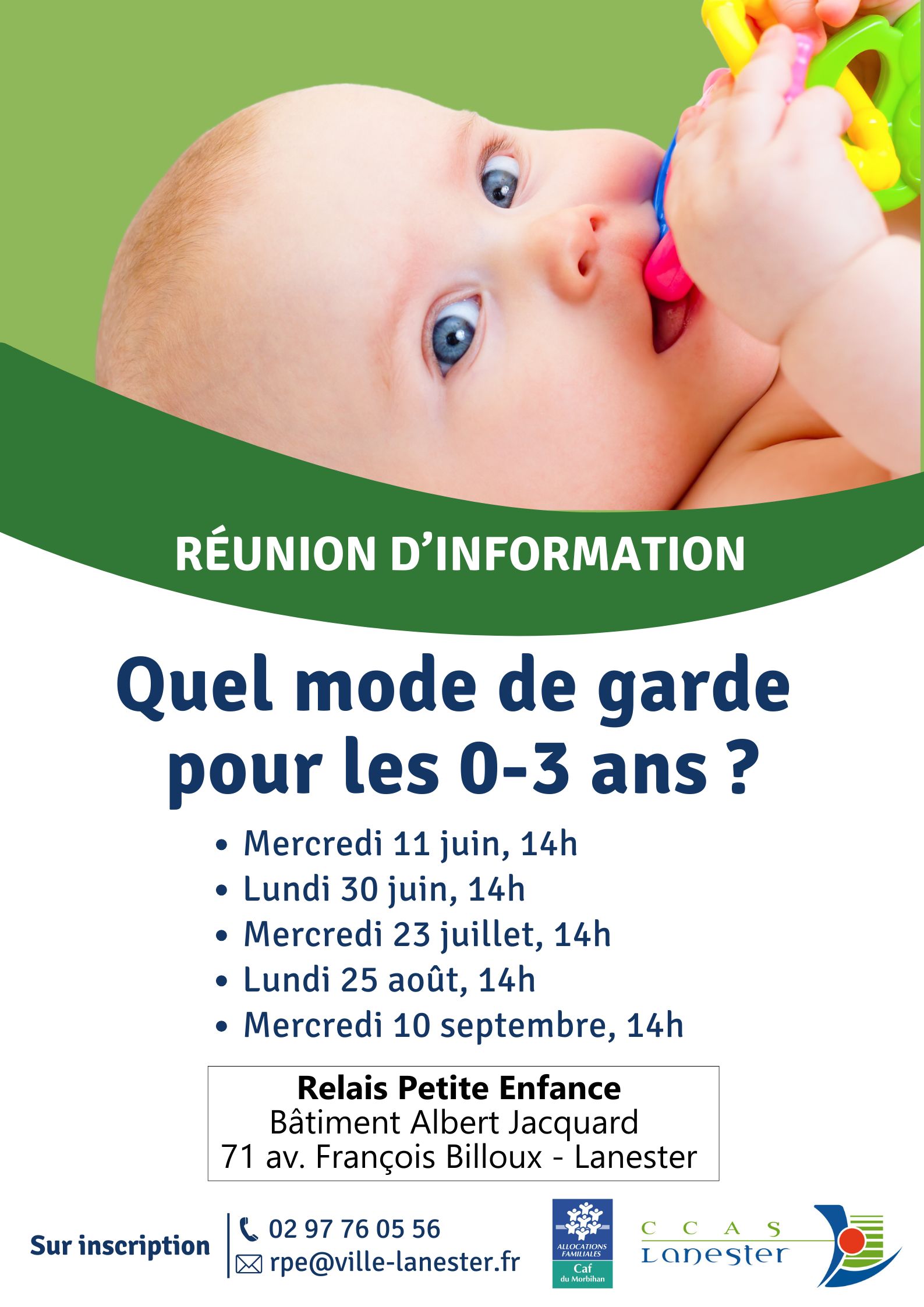 affiche réunions d'information Relais Petite Enfance