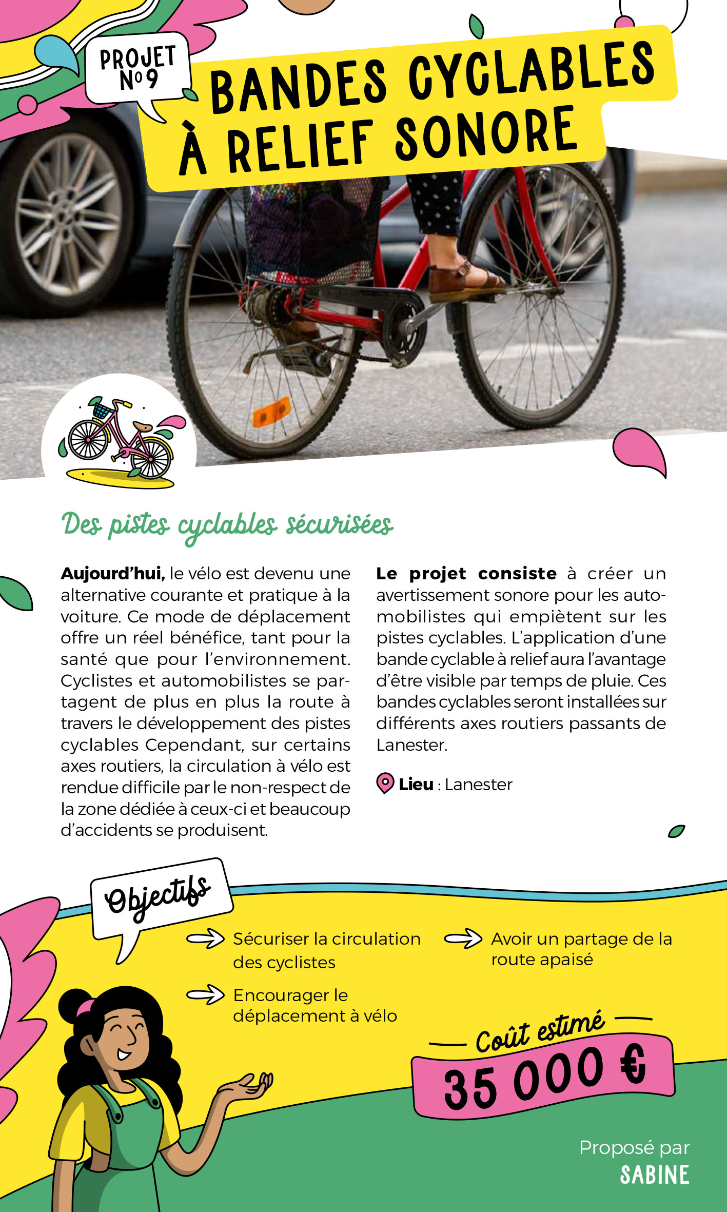 Projet bandes cyclables à relief sonore