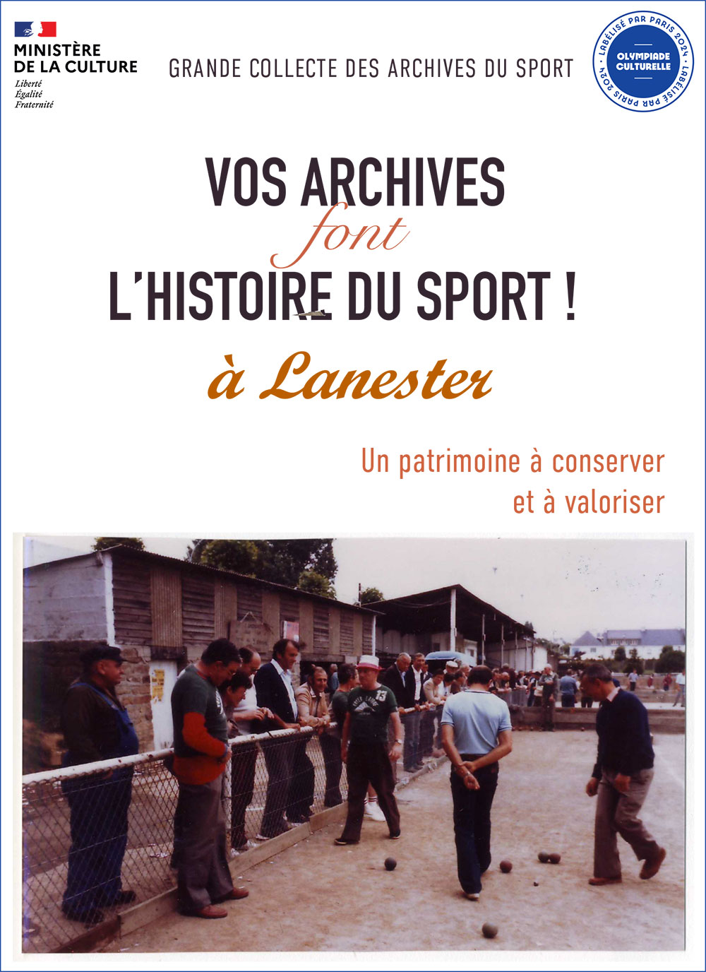 Visuel grande collecte archives du sport Lanester