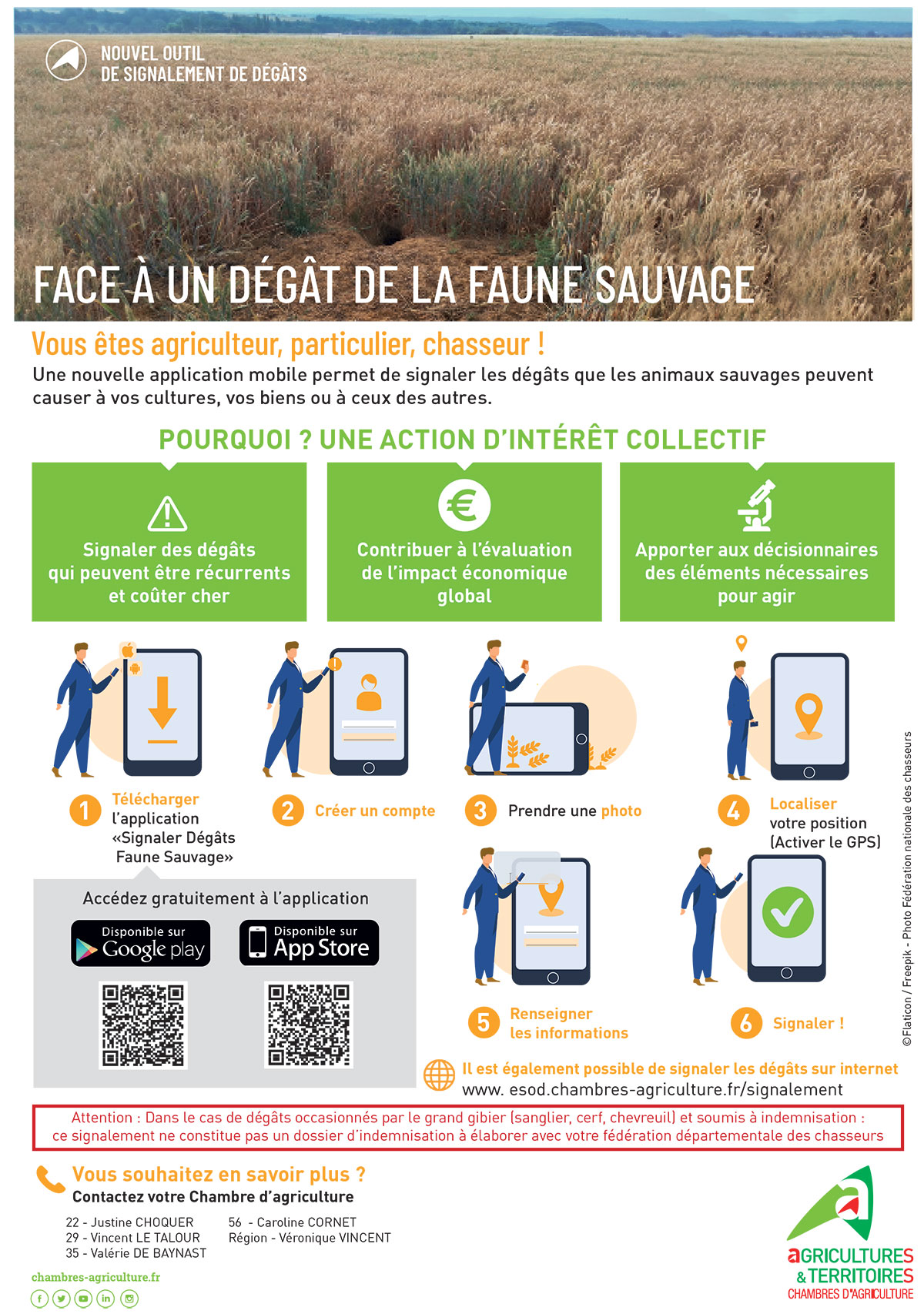 appli signaler un dégât de la faune sauvage