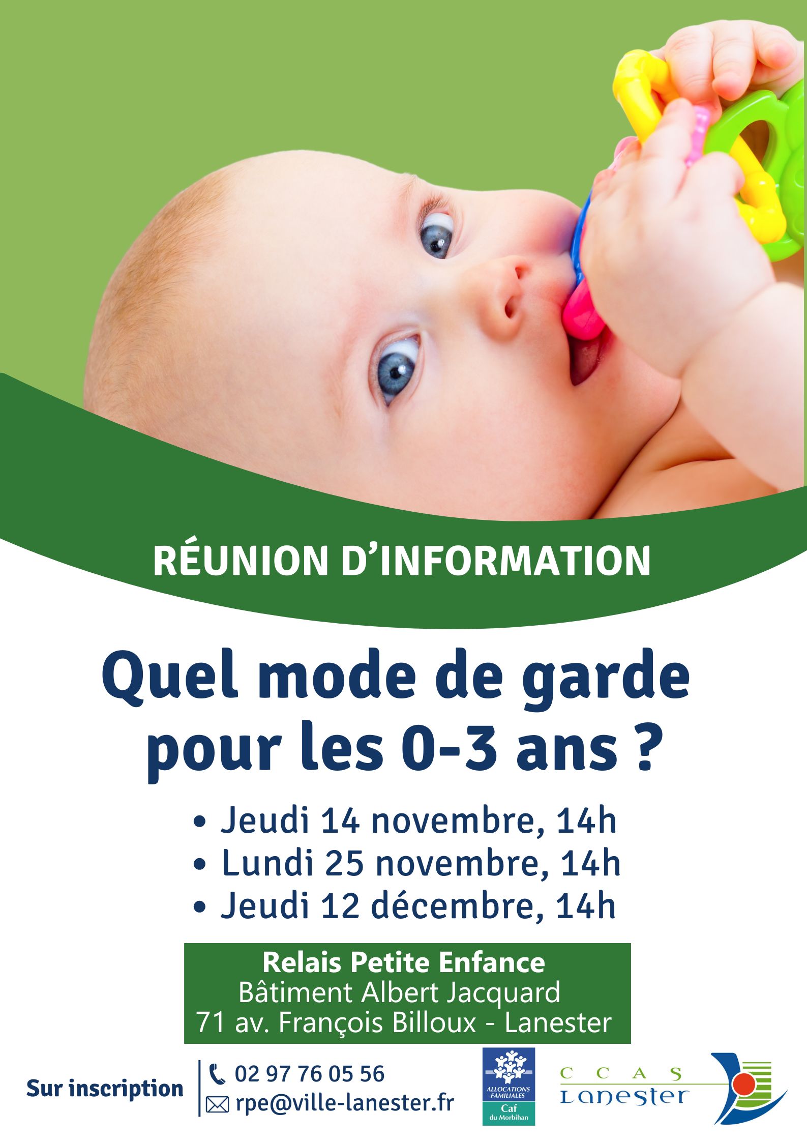 Réunion d'infortmation modes de garde 0-3 ans Lanester