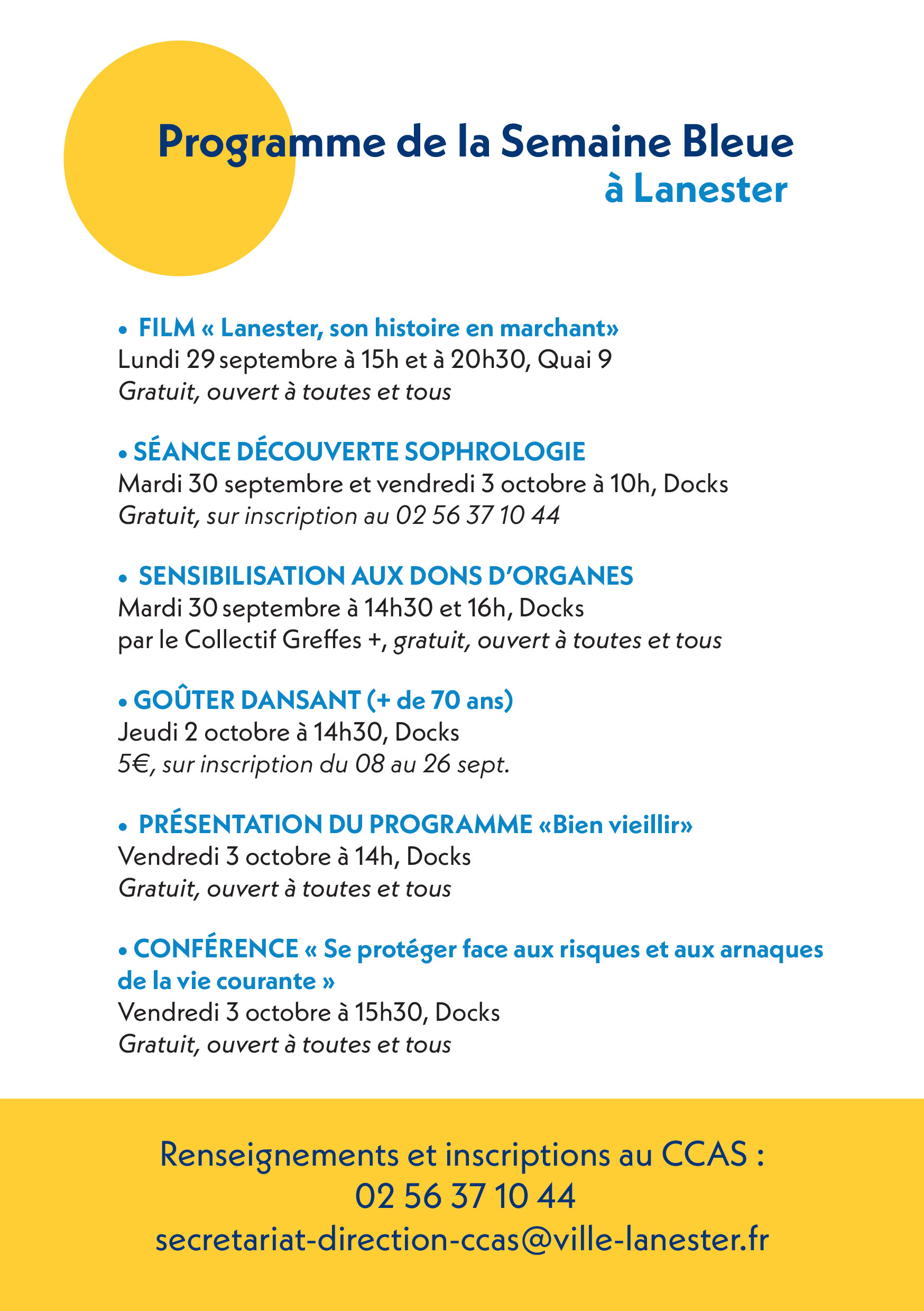 Programme semaine bleue 2025 à Lanester