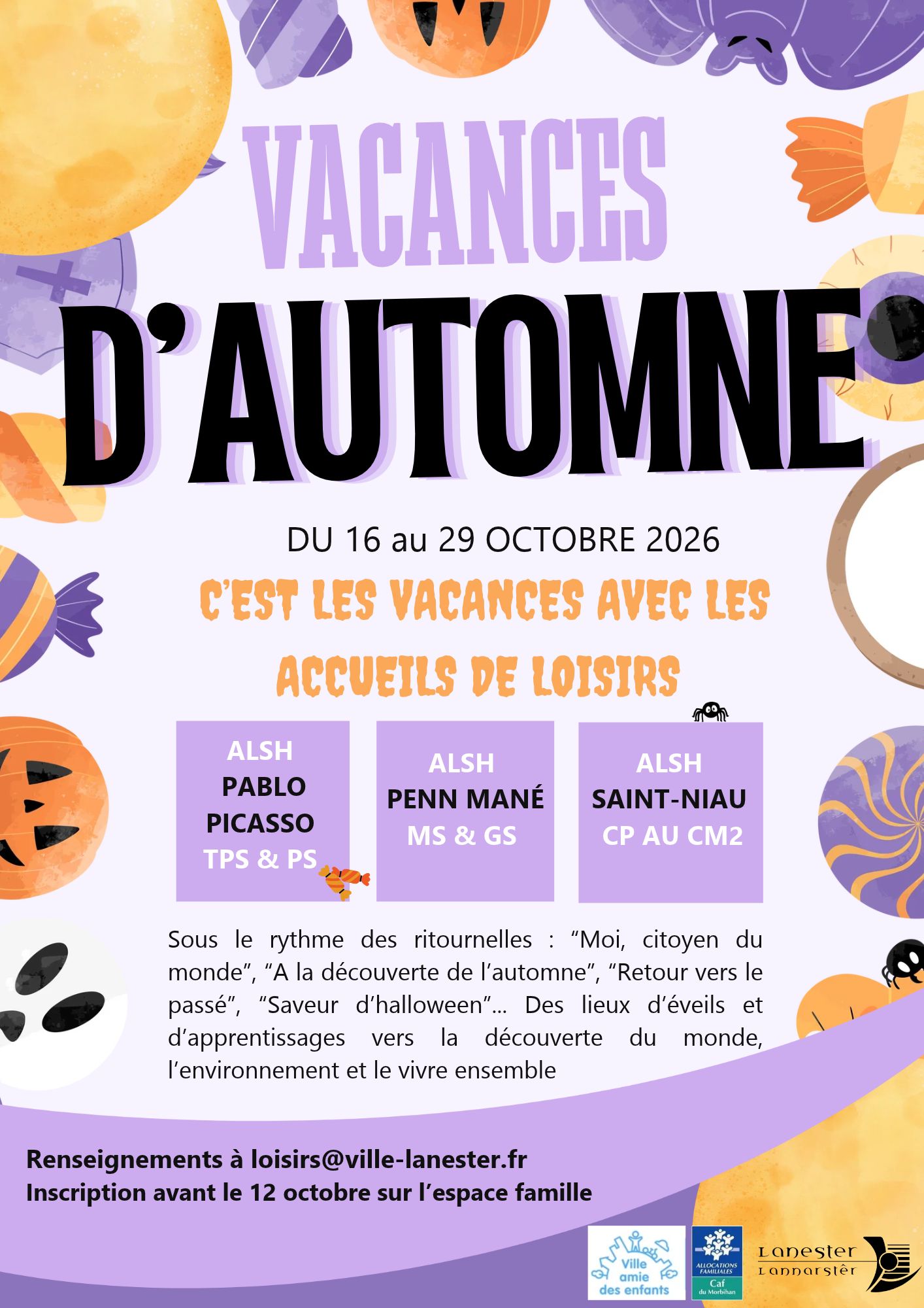 Affiche vacances d'automne ALSH