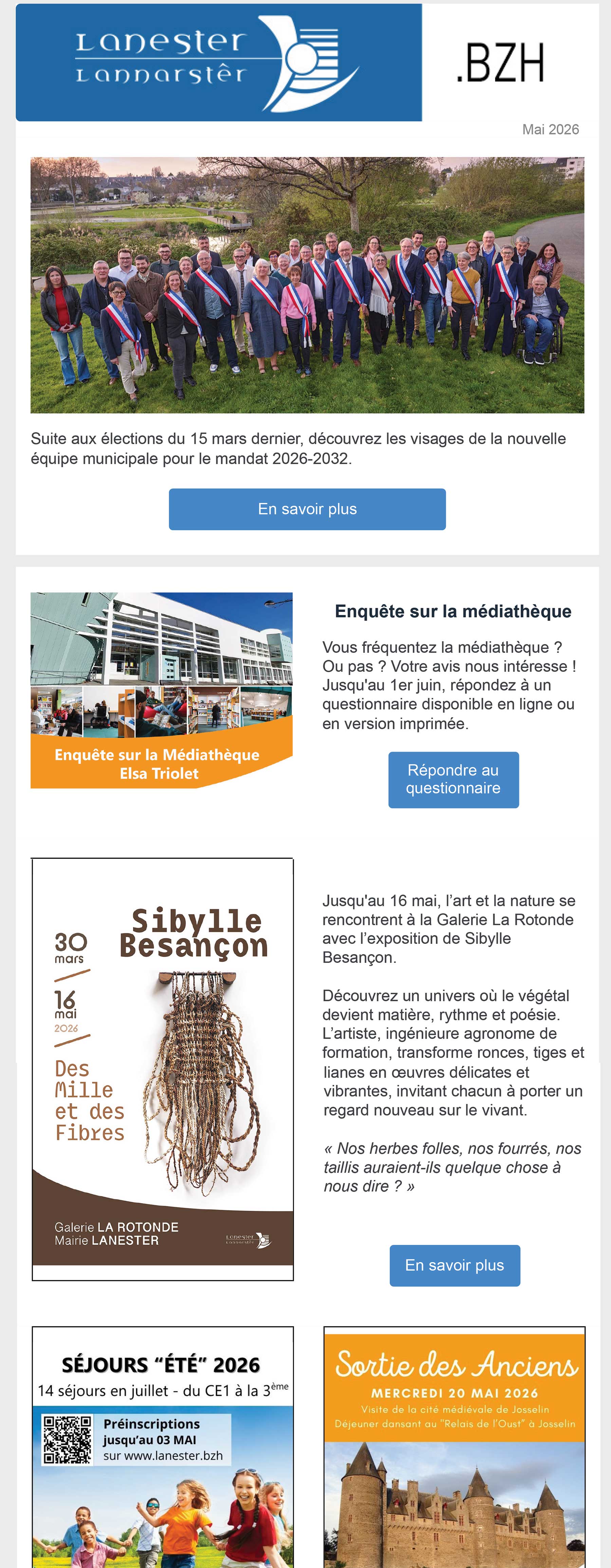 Aperçu newsletter Ville de Lanester