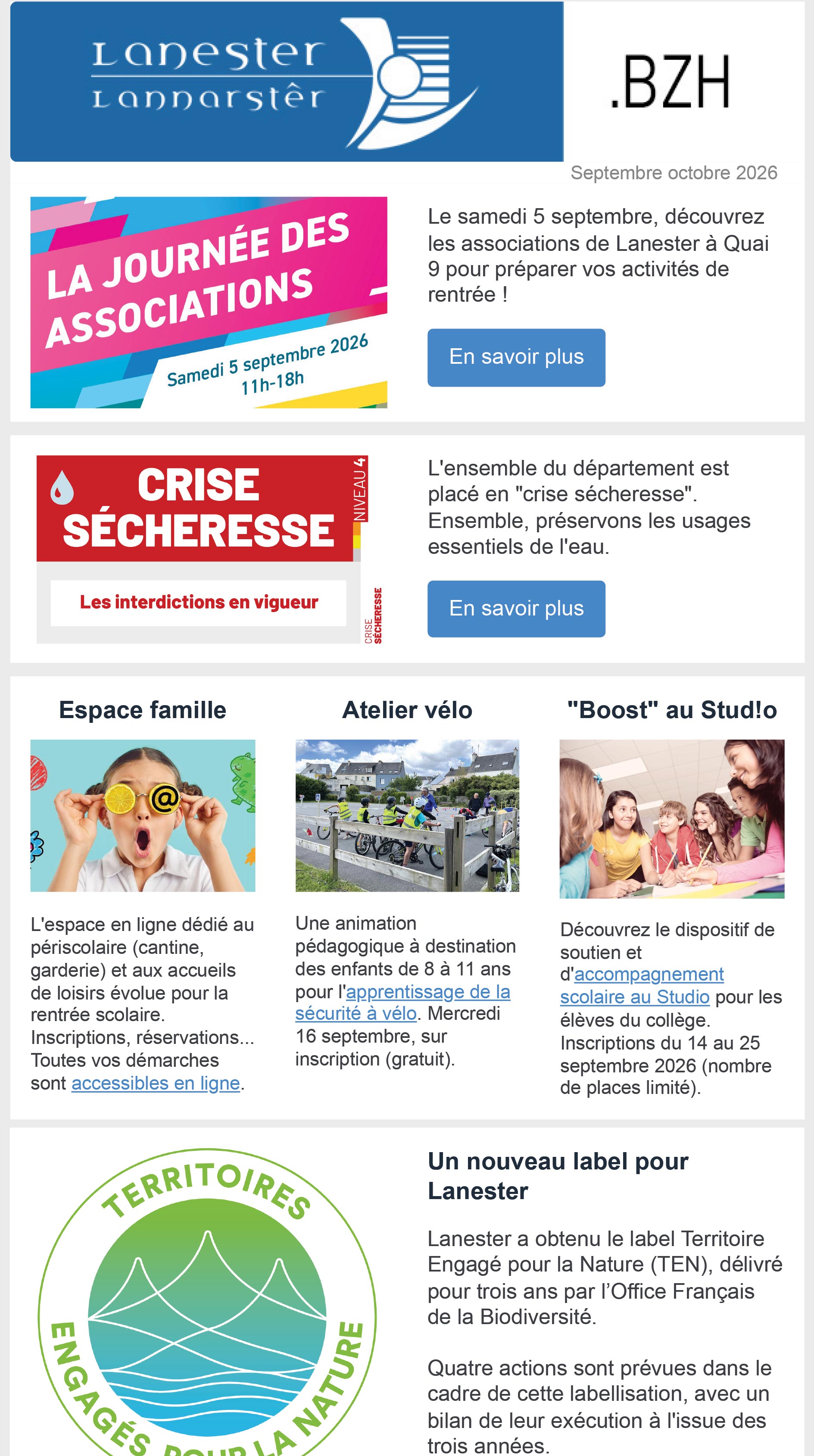 Aperçu newsletter Ville de Lanester